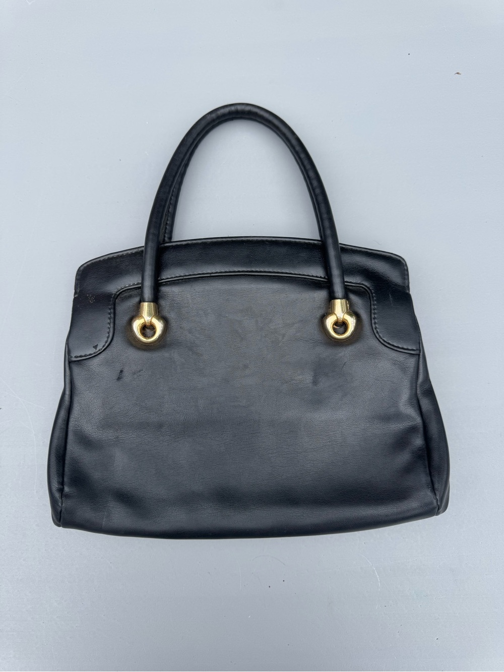 Vintage Black Leather Handbag